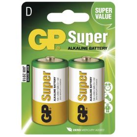 Alkalická baterie GP Super LR20 D 2 ks, samostatně