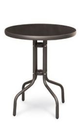 Zahradní stolek kovový se skleněnou deskou průměr 60 cm, samostatně