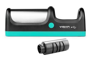 Elektrický bateriový ostřič nožů - brousek nože VIGAN Mammoth EDB02 USB s diamantovými kotouči