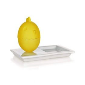 Silikonový kalíšek na vajíčka s talířkem 13,8x8,8cm COLOR PLUS YELLOW