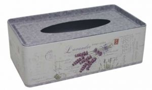 Plechová krabička na kapesníčky Levandule