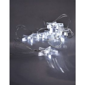 Solight 1V52-W LED vánoční řetěz, hvězdy, 1,5m, 10x LED, 2x AA, bílé světlo
