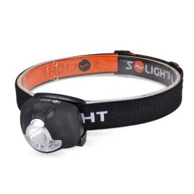 Solight čelová LED svítilna, 1W + 3x LED WH19, černá, 3 x AAA