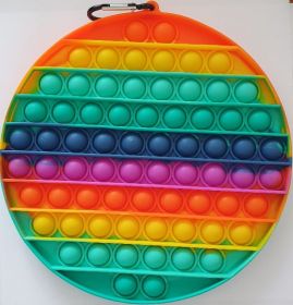 Pop it MEGA GMEX - Fidgetová antistresová hra - duha rainbow kruh velký včetně karabinky GMEX