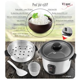 Vařič rýže - Rýžovar s pařákem Vigan Mammoth RV1LX