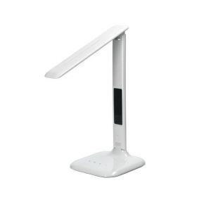 Solight WO43 LED stmívatelná stolní lampička s displejem, 6W, volba teploty světla, bílý lesk