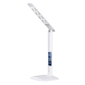 Solight WO43 LED stmívatelná stolní lampička s displejem, 6W, volba teploty světla, bílý lesk