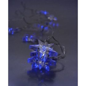 Solight 1V52-B LED vánoční řetěz, hvězdy, 1,5m, 10x LED, 2x AA, modré světlo