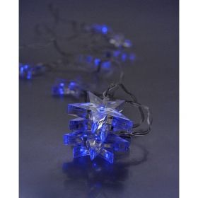 Solight 1V52-B LED vánoční řetěz, hvězdy, 1,5m, 10x LED, 2x AA, modré světlo