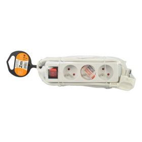Solight prodlužovací kabel PP11, 3 zásuvky, bílý, vypínač, 2m