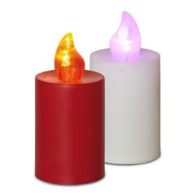 Elektrická svíčka s plamenem 2 ks | bílá, červená